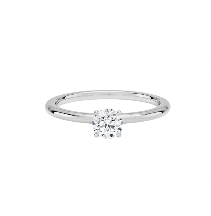 Anel Redondo Soliz em Diamante Lab - 0,30ct