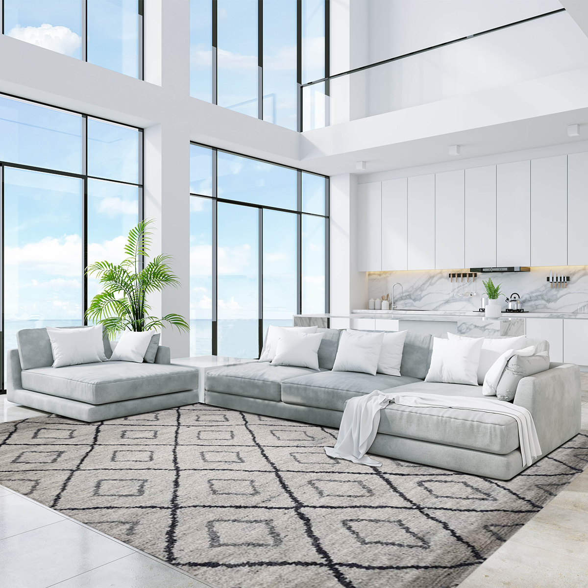 Artisan Marion Ivory Beige Transitional Knotted Rug