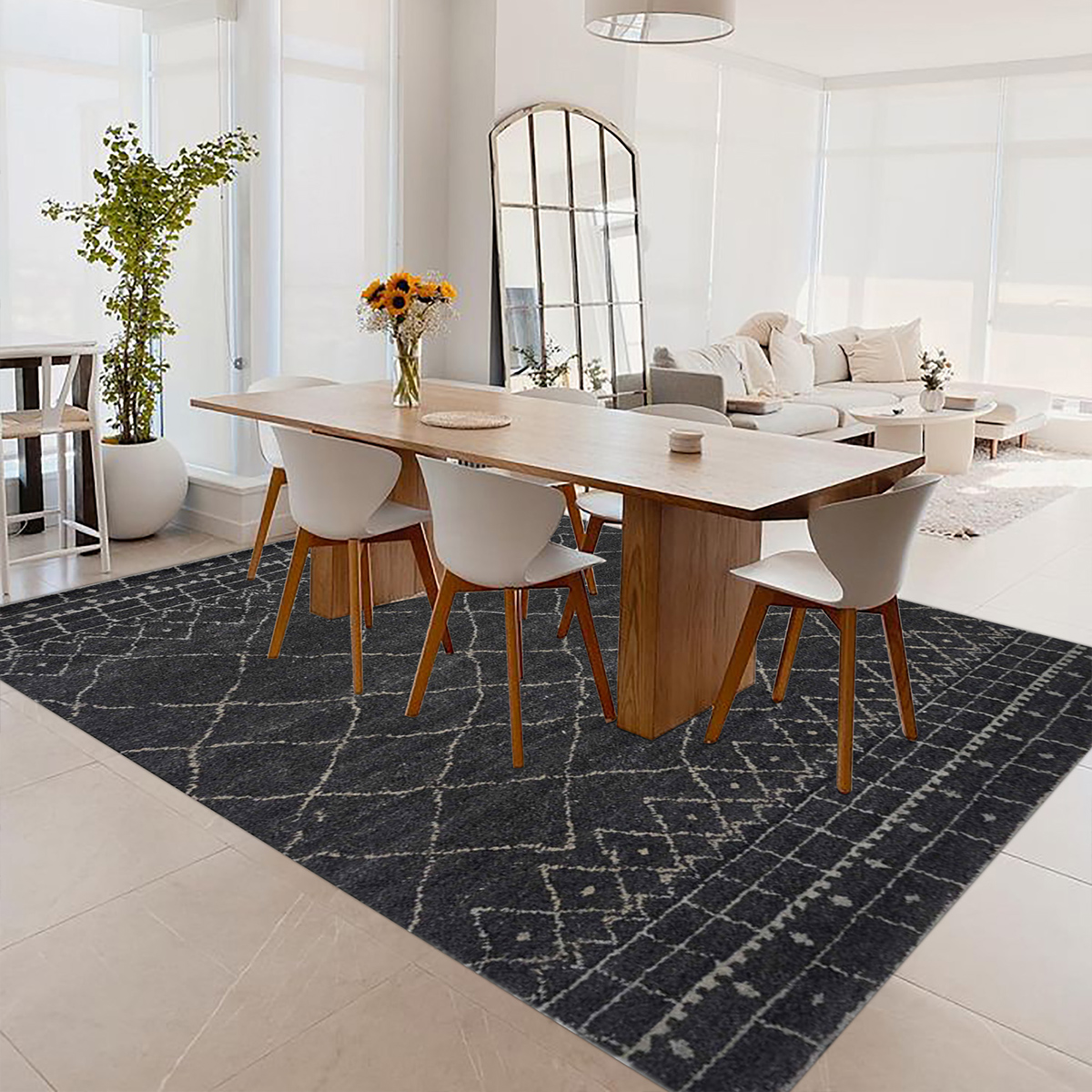 Artisan Marion Ivory Black Transitional Knotted Rug