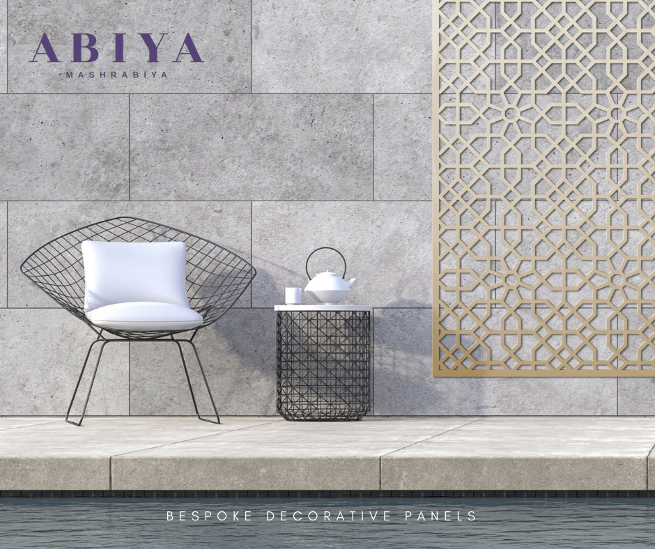 Outdoor Patio Decor idea use a Wall Decor-Metal Decorative Laser Cut Screen & Panels-Modern Mashrabiya
