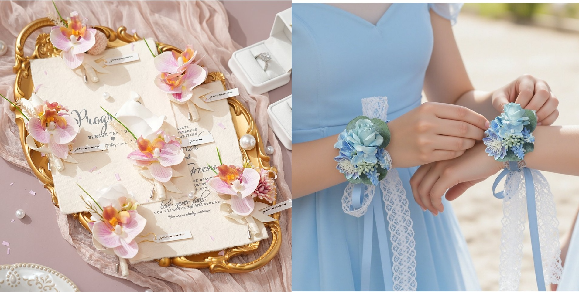 Wedding decorations for bridesmaids and groomsmen