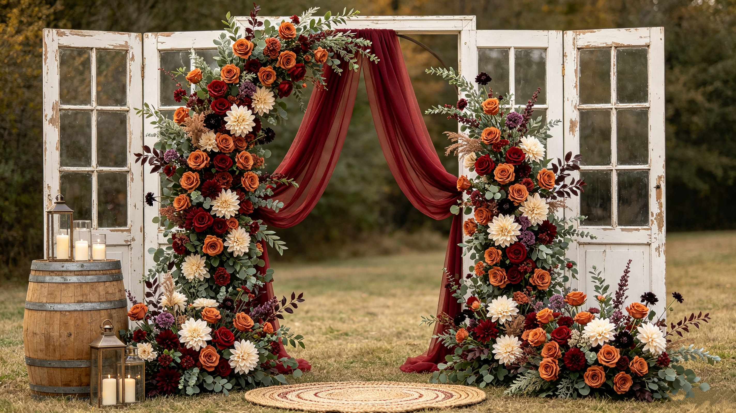 sage + terracotta + noir. It works wonderfully for backyard weddings,