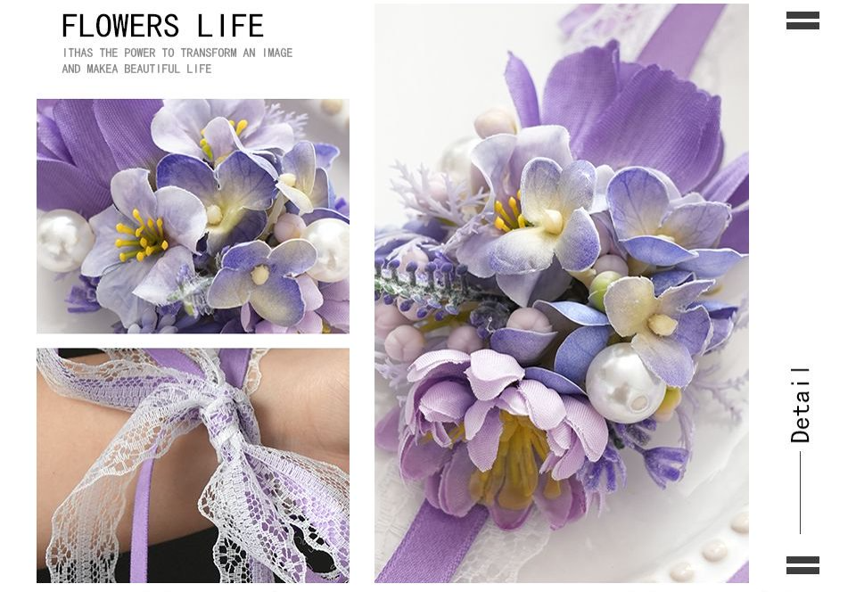 Purple Lavender Wrist Flower Bride Corsages