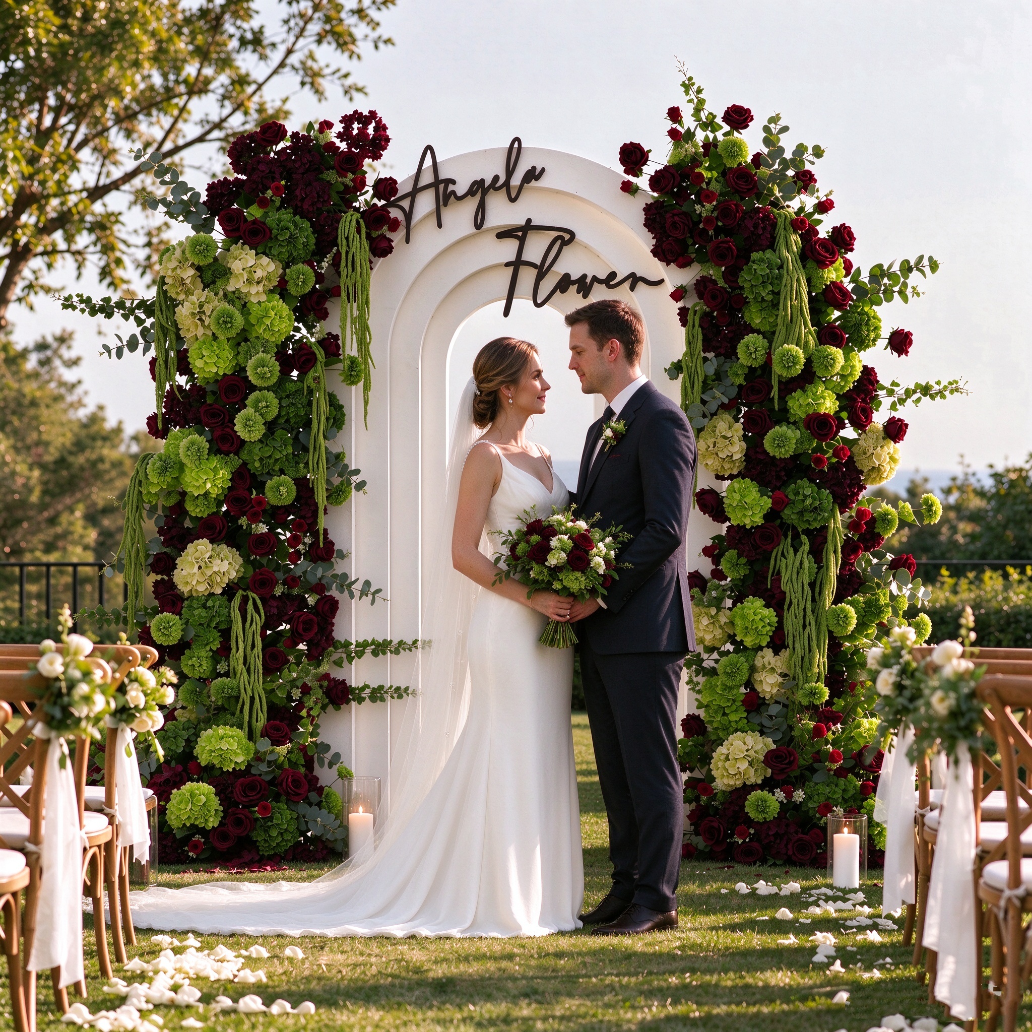 decoration on  outdoor wedding