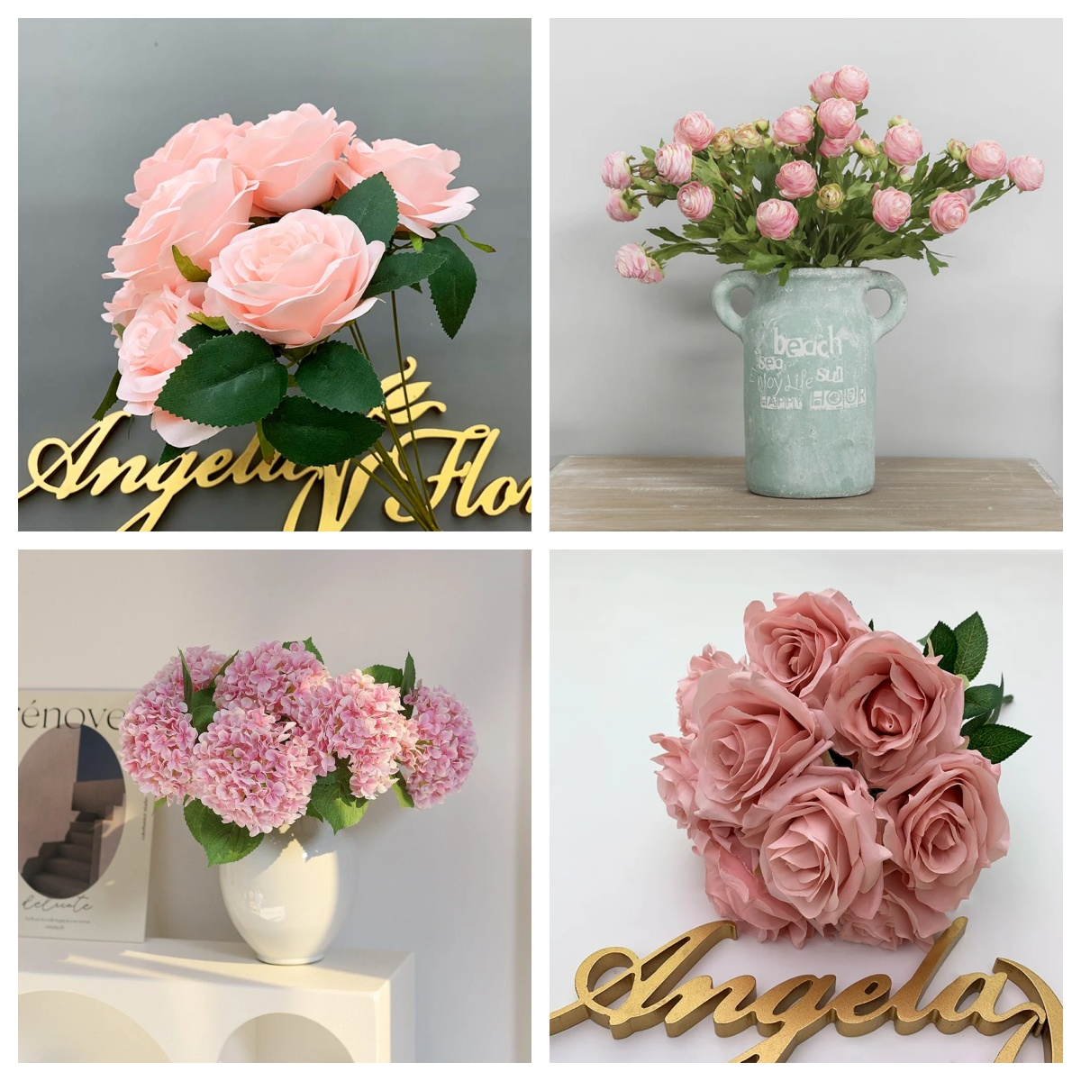 Pink wedding flower materials
