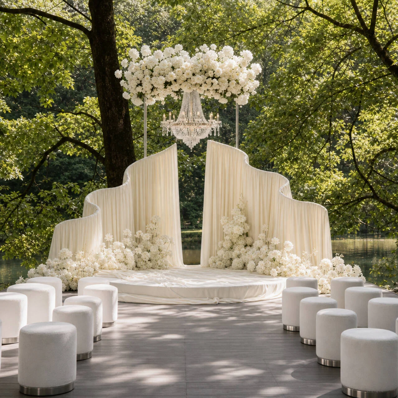 Colorful Wave Shape Arch Outdoor Wedding Party Decoration Backdrop