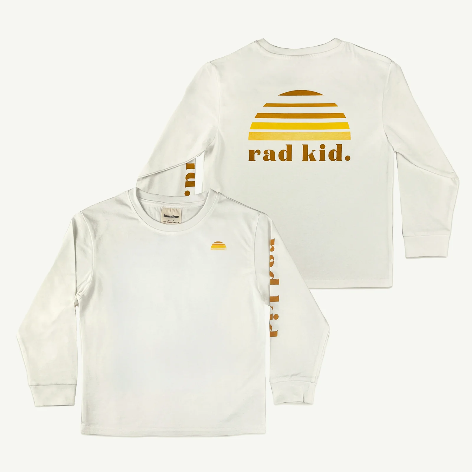 Rad Kid Tonal Long Sleeve Tee - White - AUD $59.95