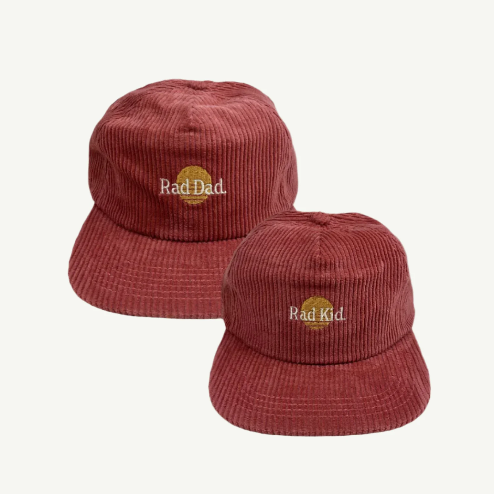 Rad Dad and Rad Kid Cord Cap Bundle - Eco Red - AUD $95.00