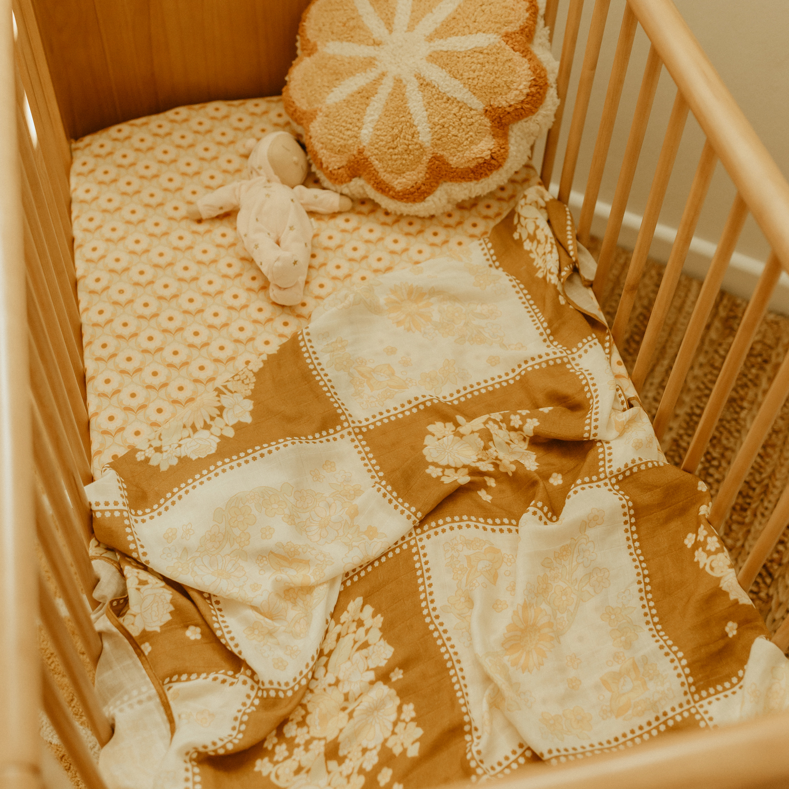Holly Patchwork Bamboo Organic Cotton Swaddle - AUD $49.00
