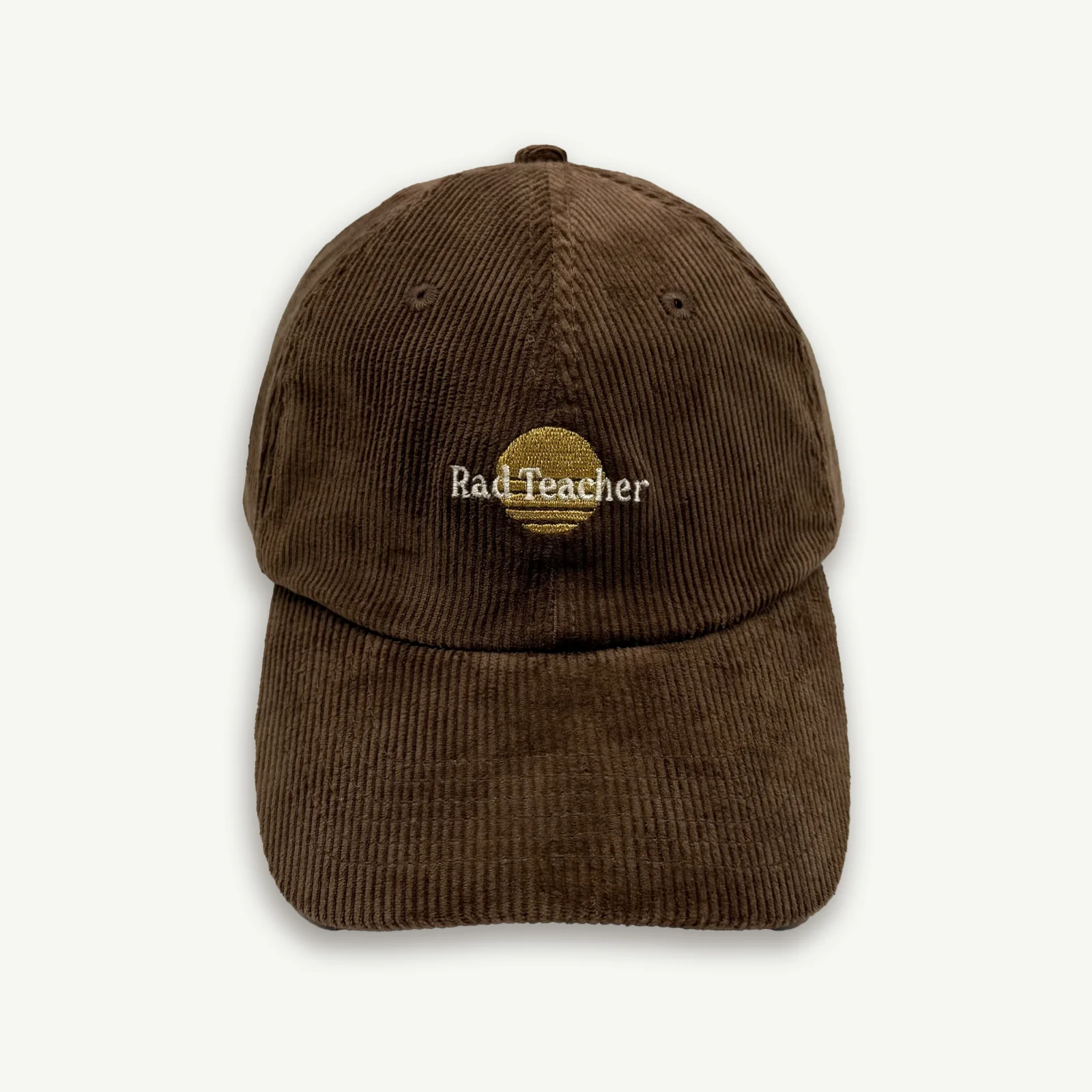 Rad Teacher Cord Baseball Cap - Choc - AUD $55.00