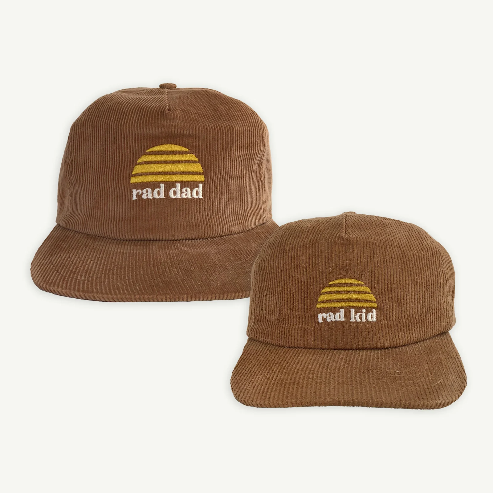Rad Kid and Rad Dad Cord Cap Bundle - Tan AUD $95.00