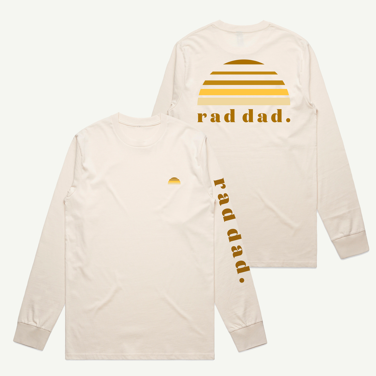 Rad Dad Tonal Long Sleeve Tee - White - AUD $99.00
