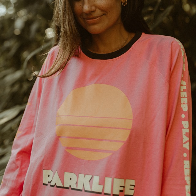 Parklife  organic cotton long sleeve tee - peony pink
