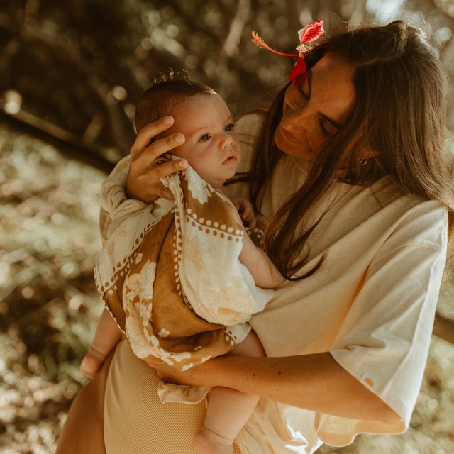 Holly Patchwork Bamboo Organic Cotton Swaddle - AUD $49.00