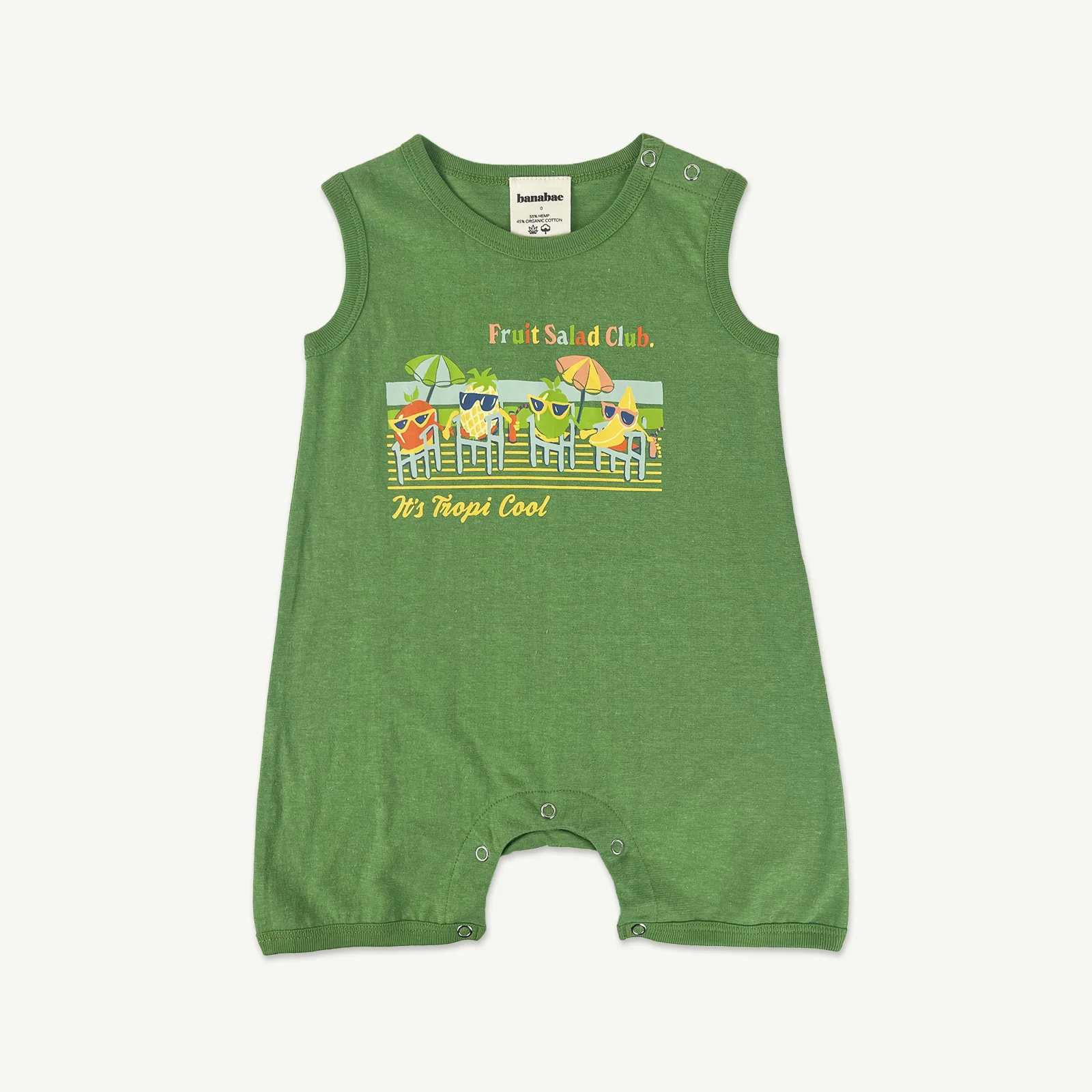 Fruit Salad Club Hemp Playsuit - Green - AUD $49.00