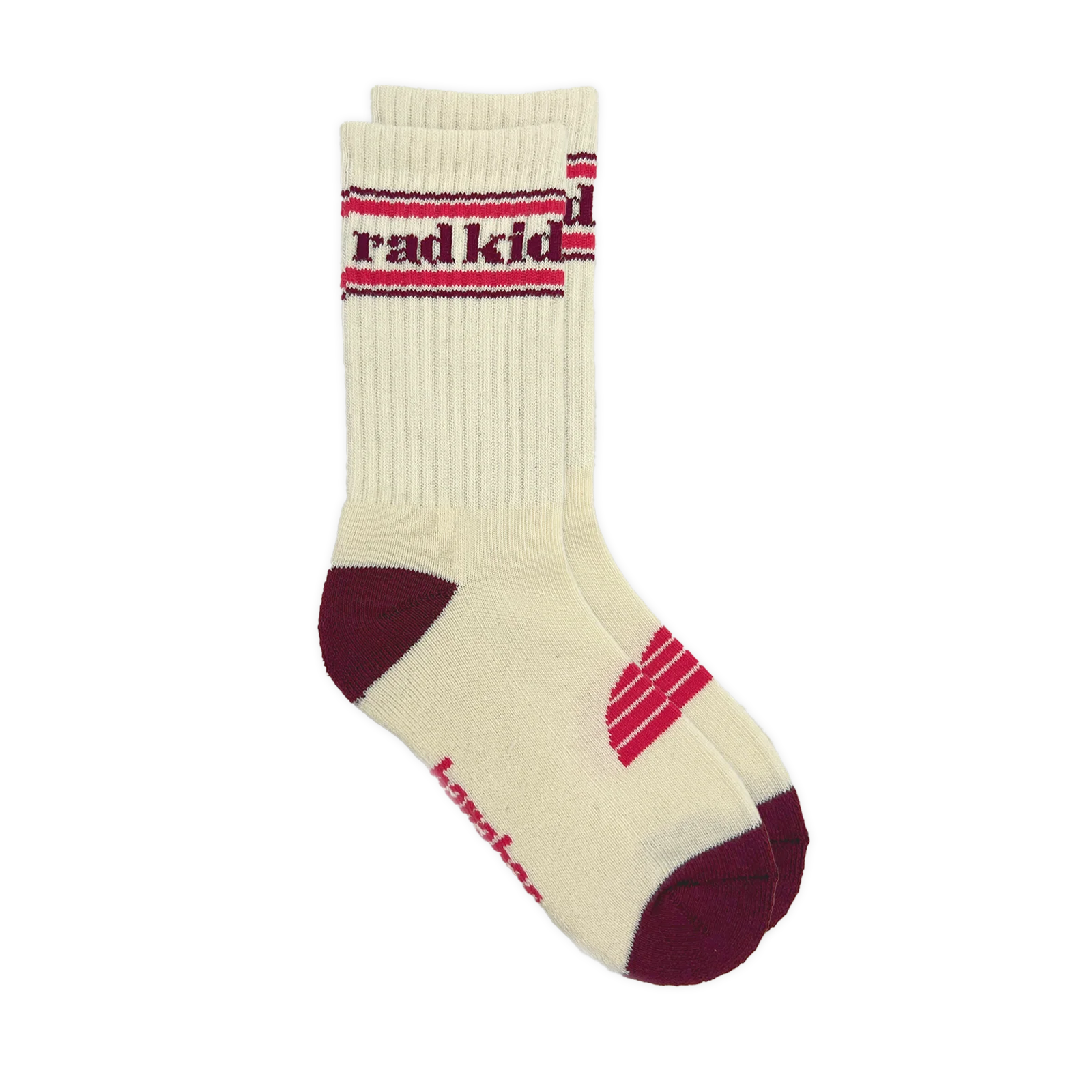 Rad Kid Organic Cotton Crew Socks - Pink - AUD $22.50
