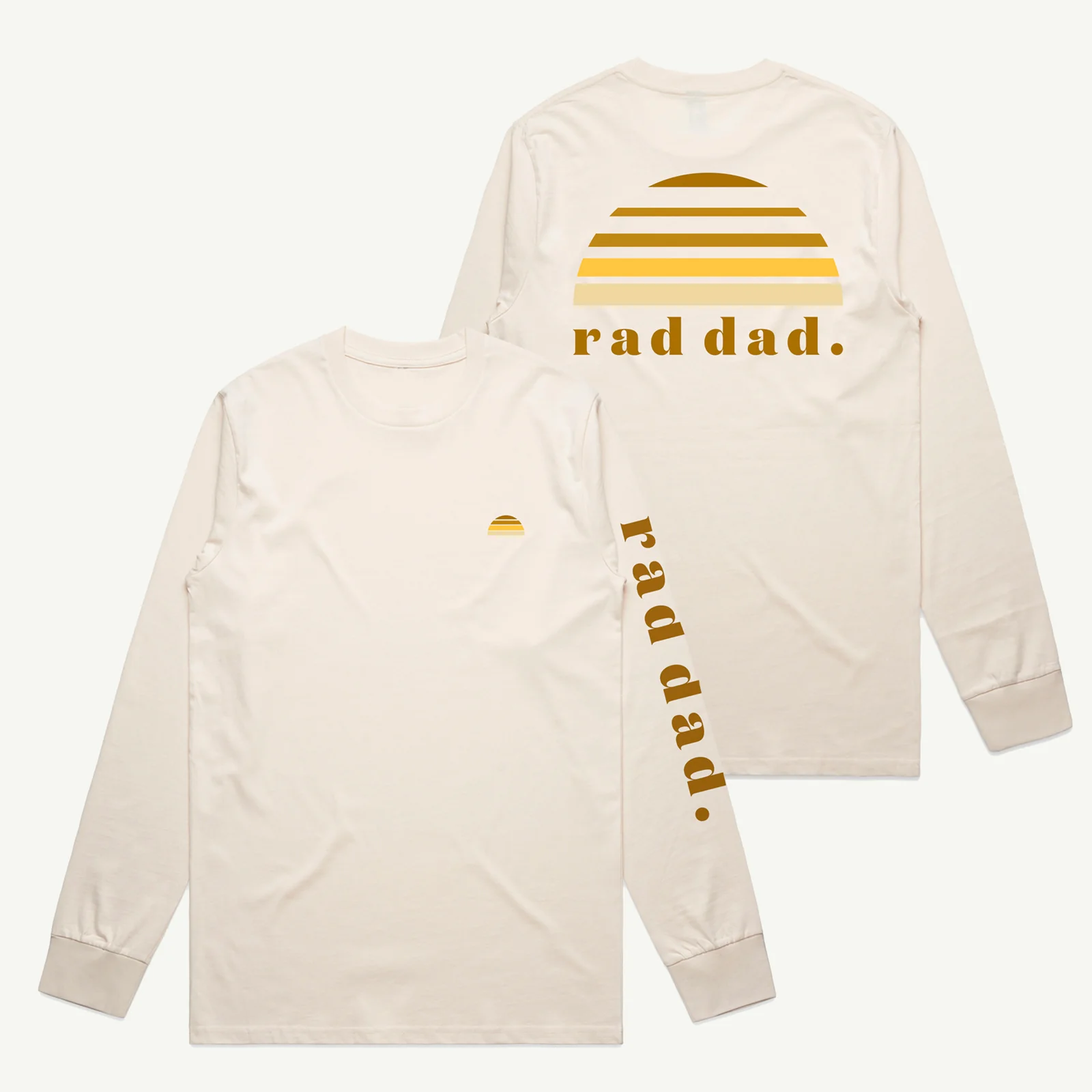 Rad Dad Tonal Long Sleeve Tee - White - AUD $99.00