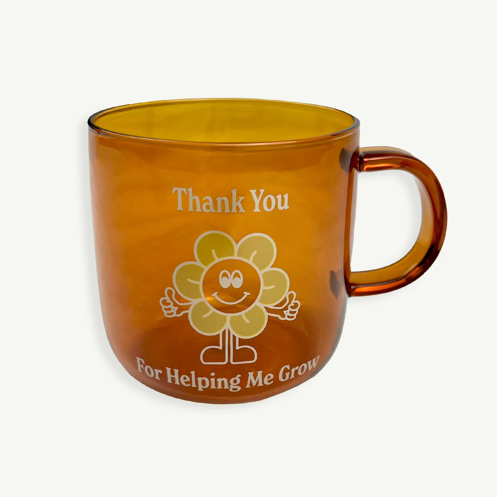 Thank You For Helping Me Grow Glass Mug - Amber - AUD $29