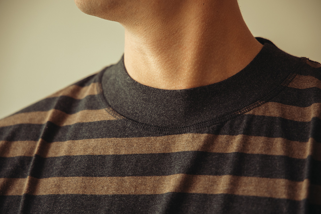 Close-up of Margaret Howell Styled Look Featuring the Striped Crew Neck