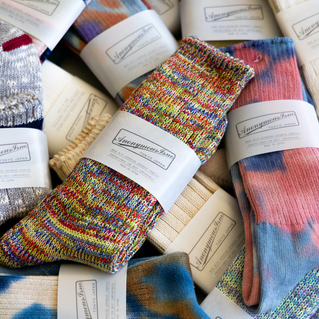 thumbnail image 2 of Anonymous Ism Light Weight Slub Crew Socks - Made In Japan 7 Colors 2 of 6
