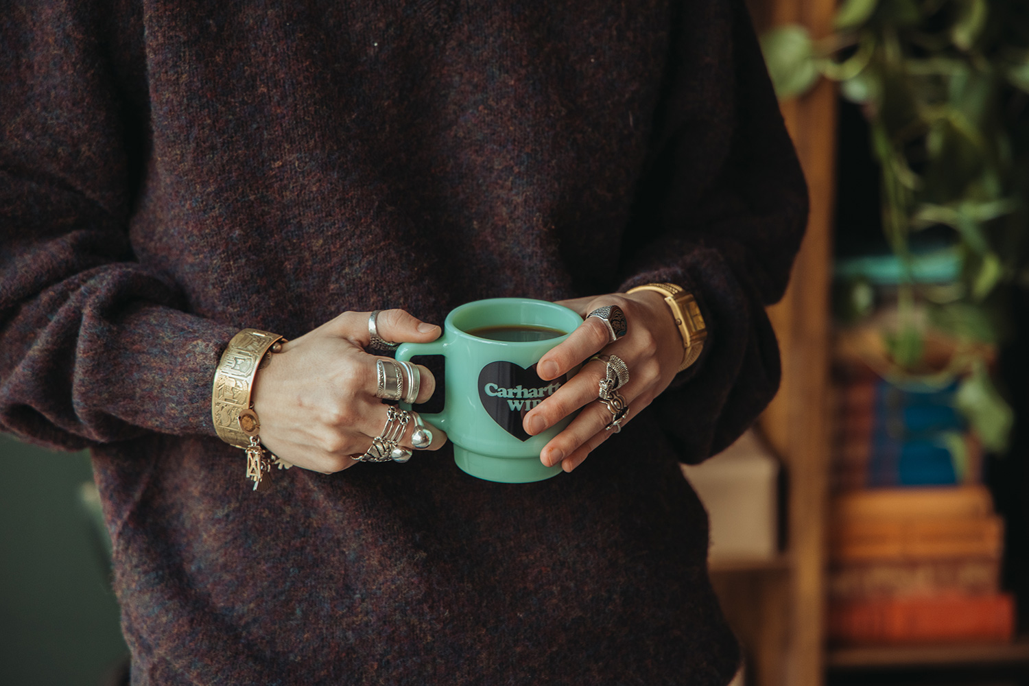 Kapital 5G Cotton Knit BONE Vest in Khaki, Needles Flannel Shirt/7 Cuts Shirt - Inside-Out