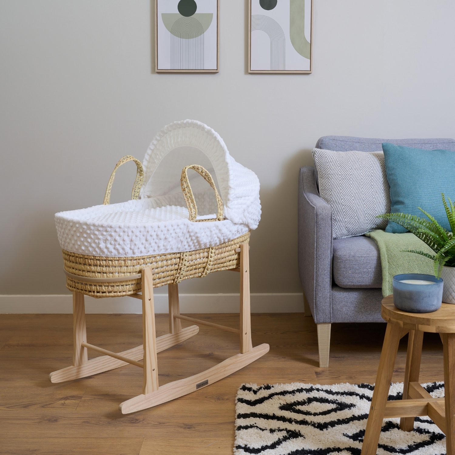 Clair de Lune Dimple Palm Moses basket