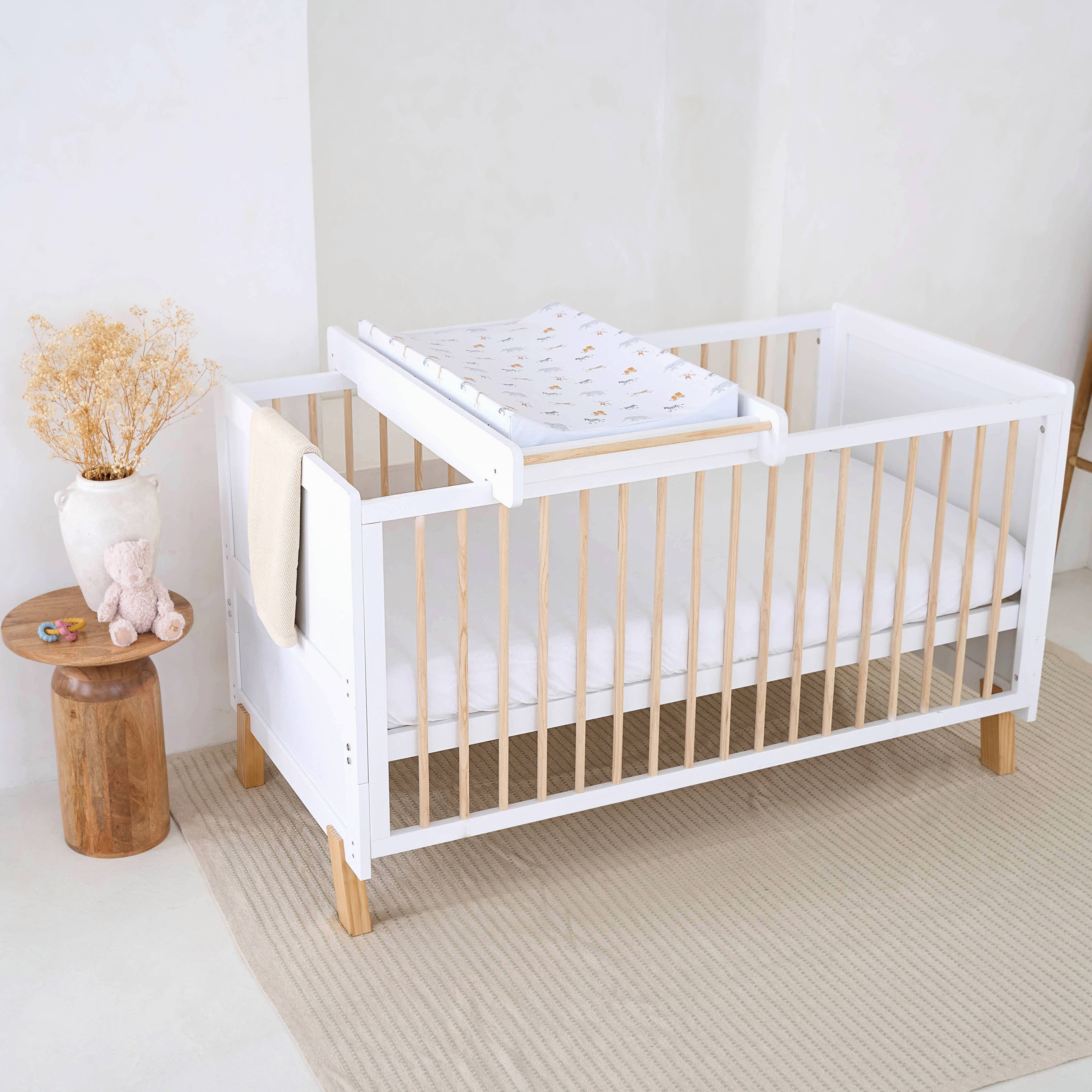 Clair de Lune Essentials Cot Bed With Cot Top Changer