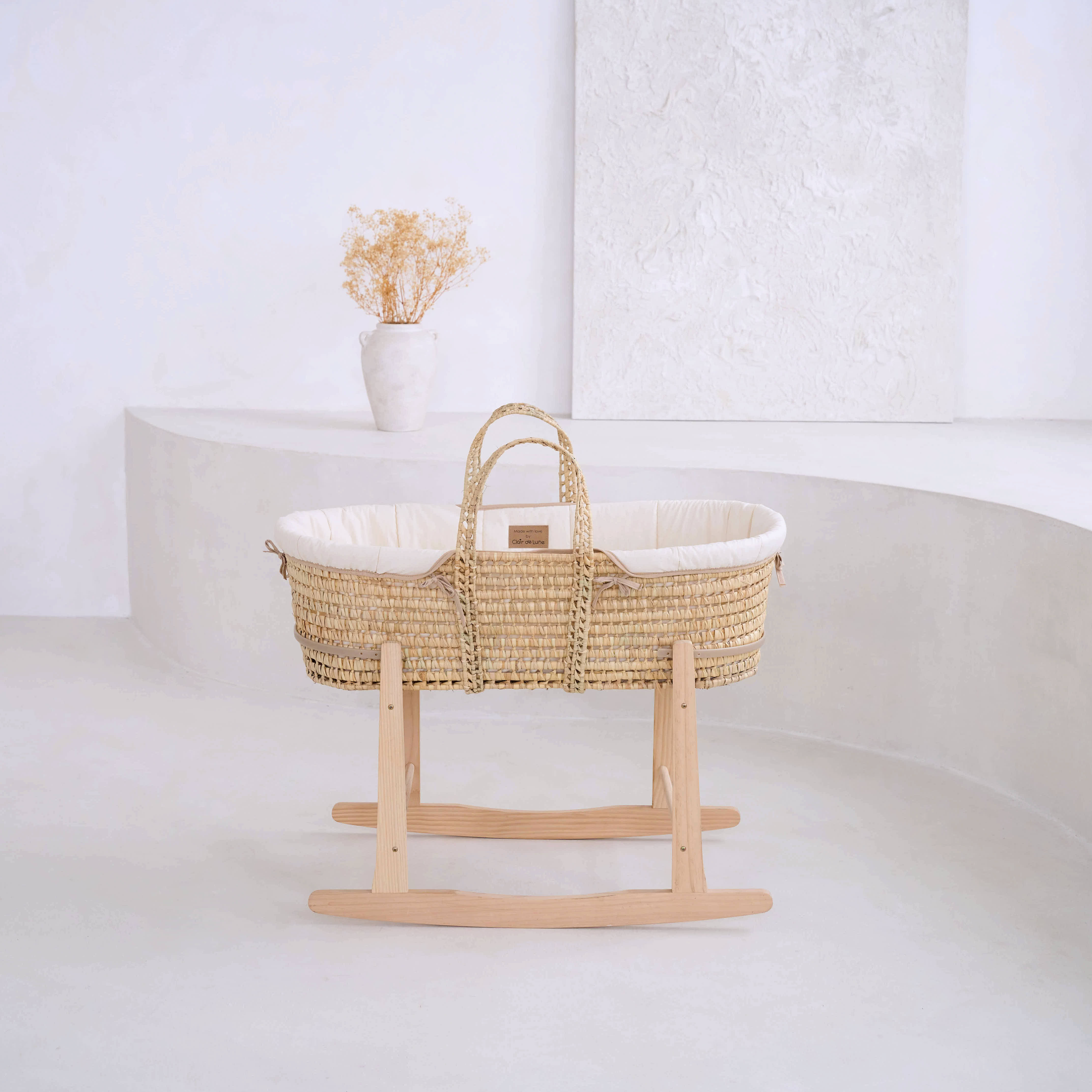 Clair de Lune Organic Palm Moses Basket
