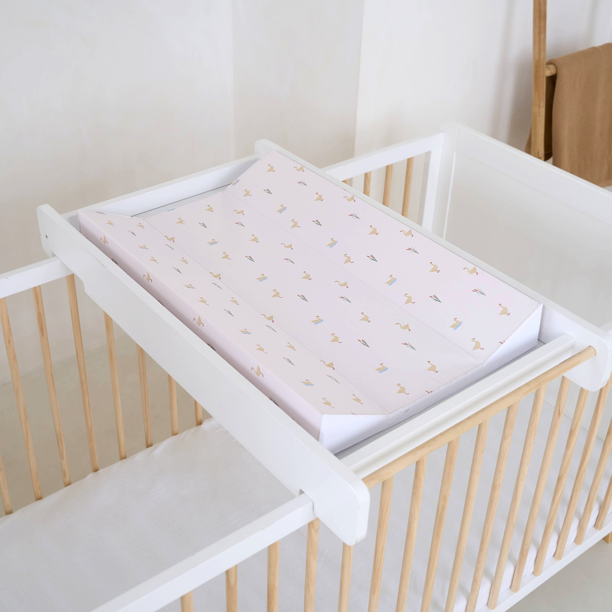 Clair de Lune Duckling Wedge Anti-Roll Changing Mat on the Essentials Cot Bed Cot Top Changer