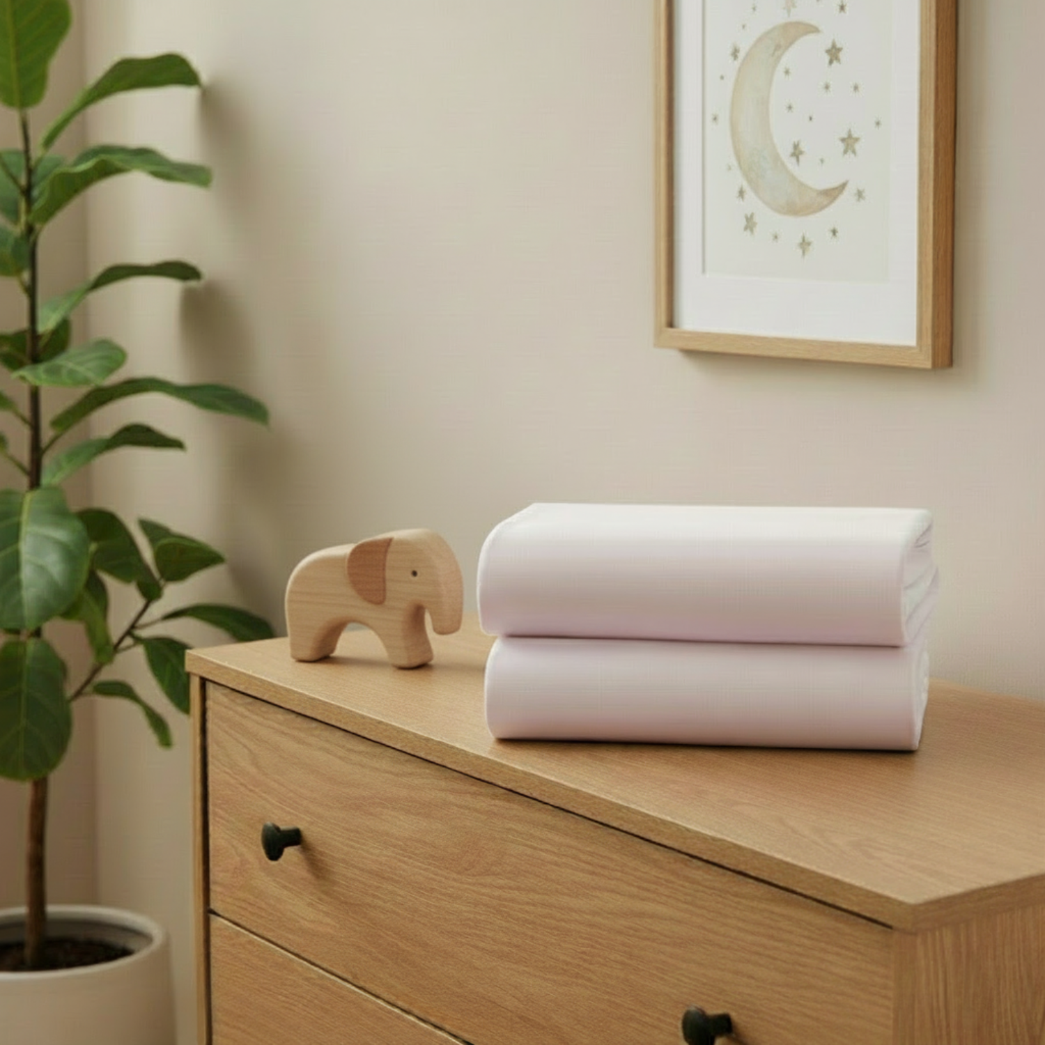 2 Pack Universal Cotton Moses Basket Sheets in White