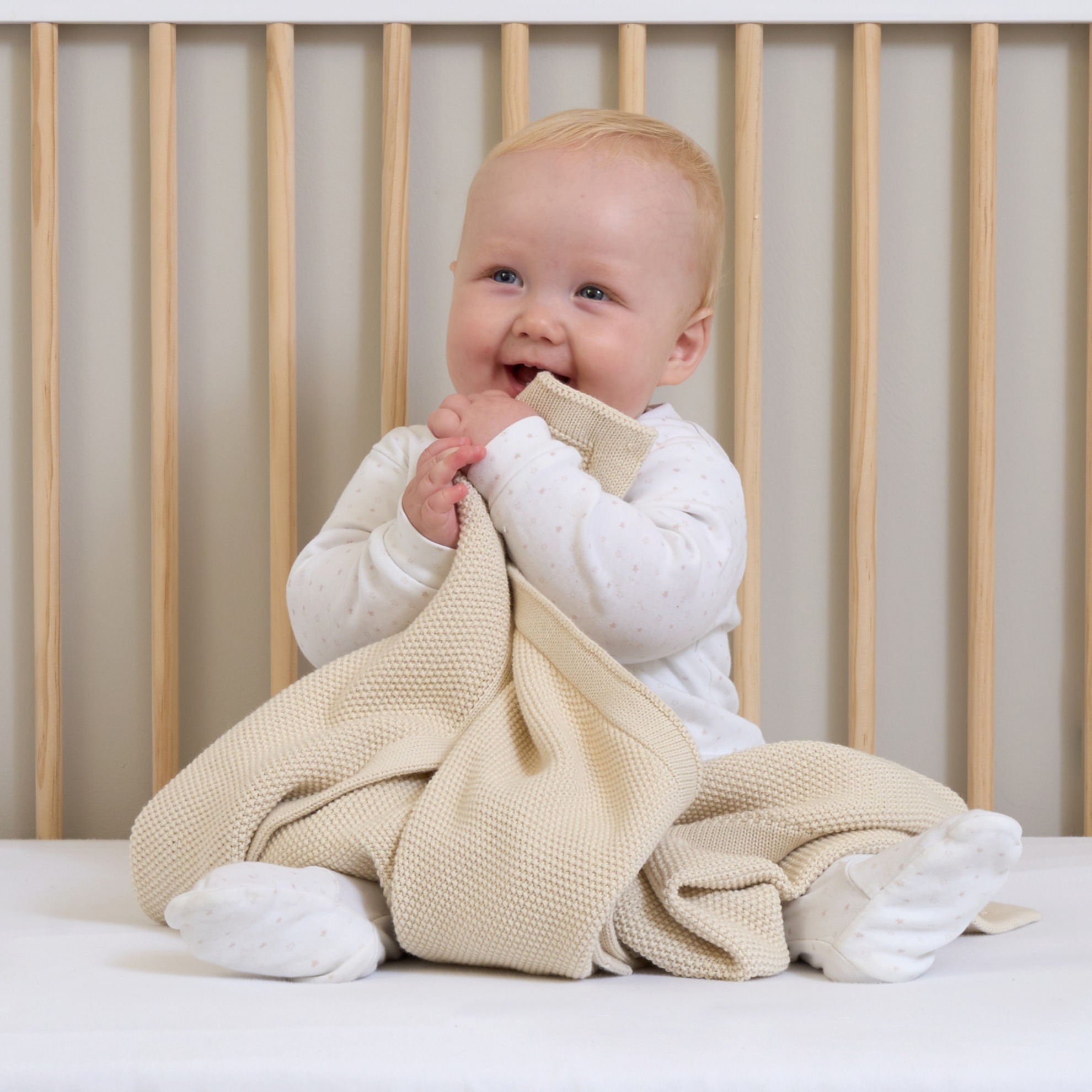 Clair de Lune Organic Knitted Baby Blanket