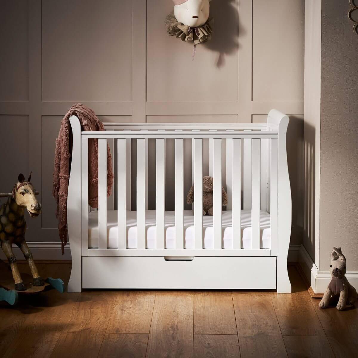 Obaby Stamford Space Saver Cot & Cot Top Changer - Clair de Lune UK