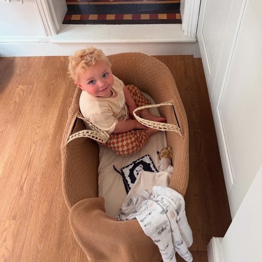 Clair de Lune Organic Knitted Palm Moses Basket