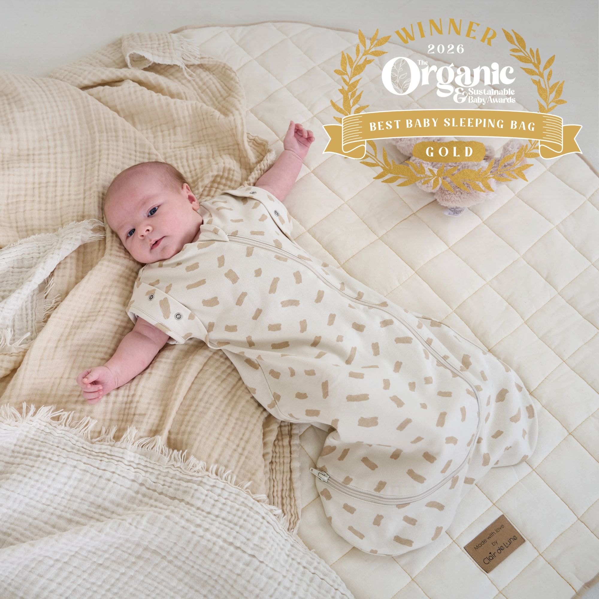 Gold Award-Winning Organic Baby Swaddle Bag
