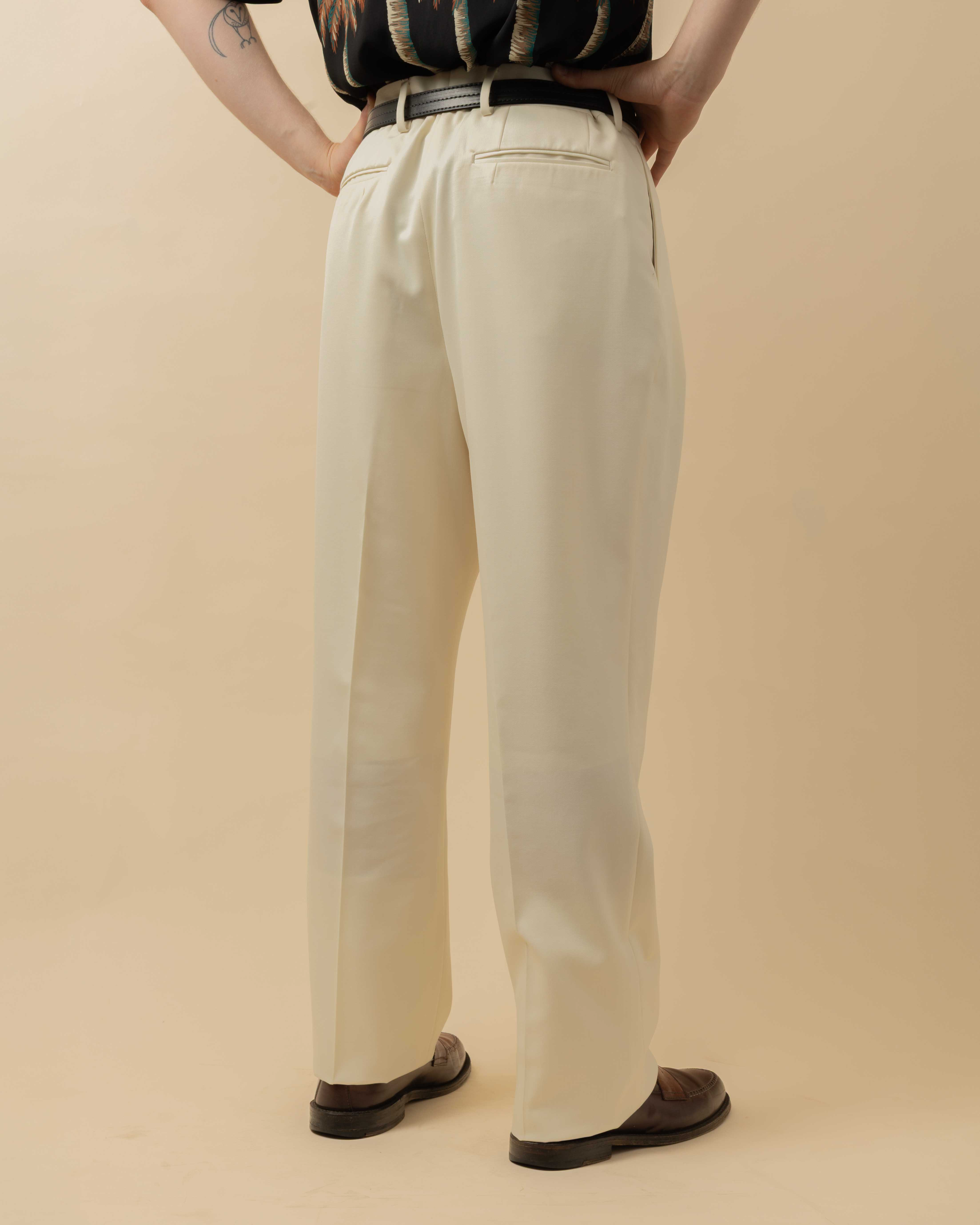 NEAT Wool Gabardine Standard Trousers Ivory