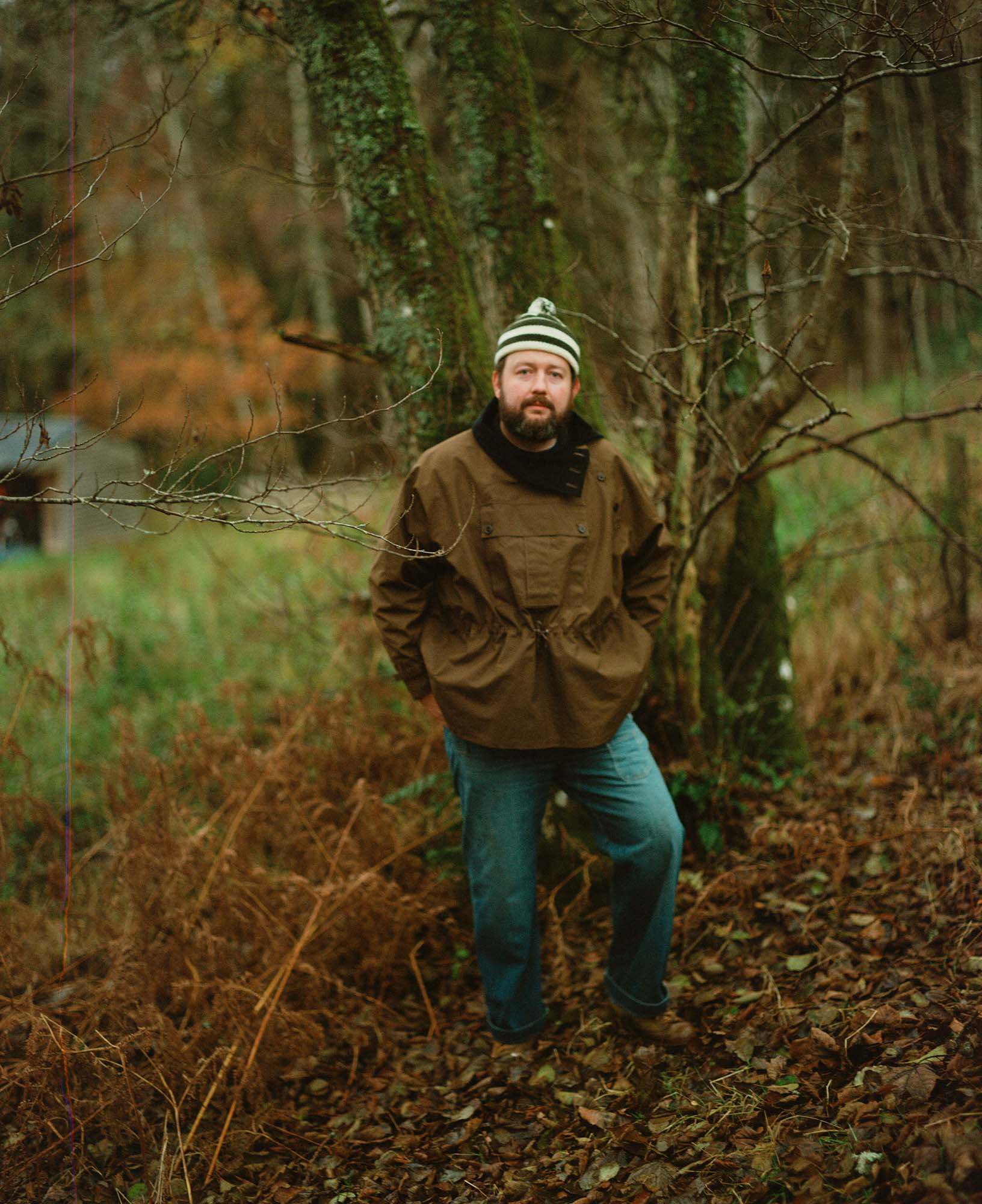 Haversack Waxed High Neck Pullover Jacket Brown