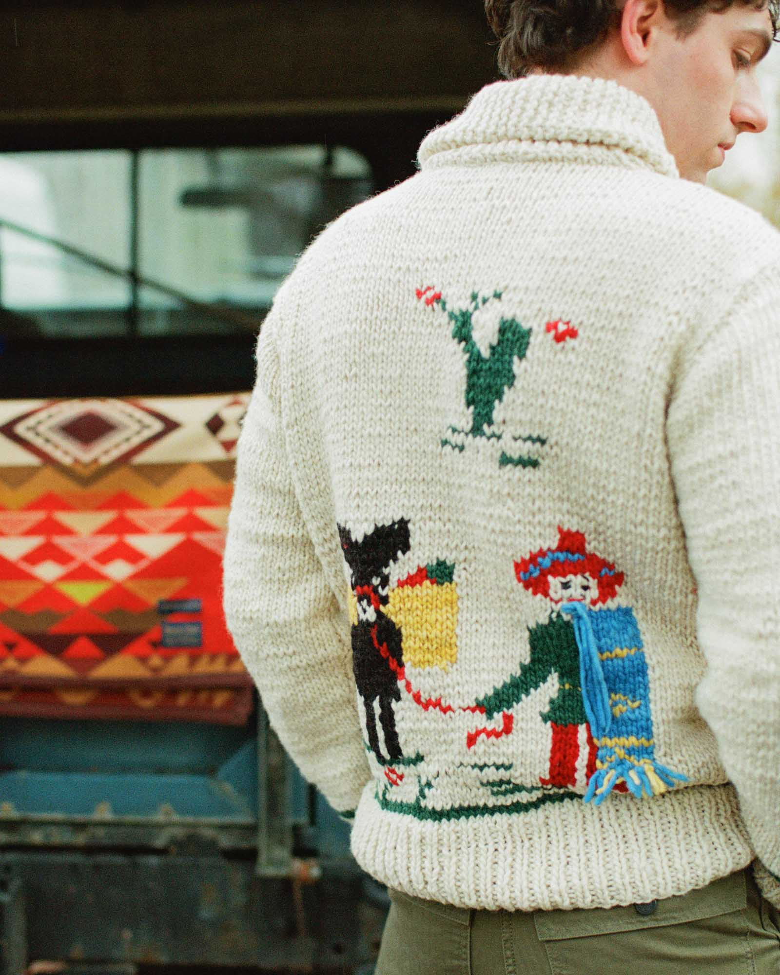 Chamula Souvenir Paisaje Zipper Cardigan Ivory