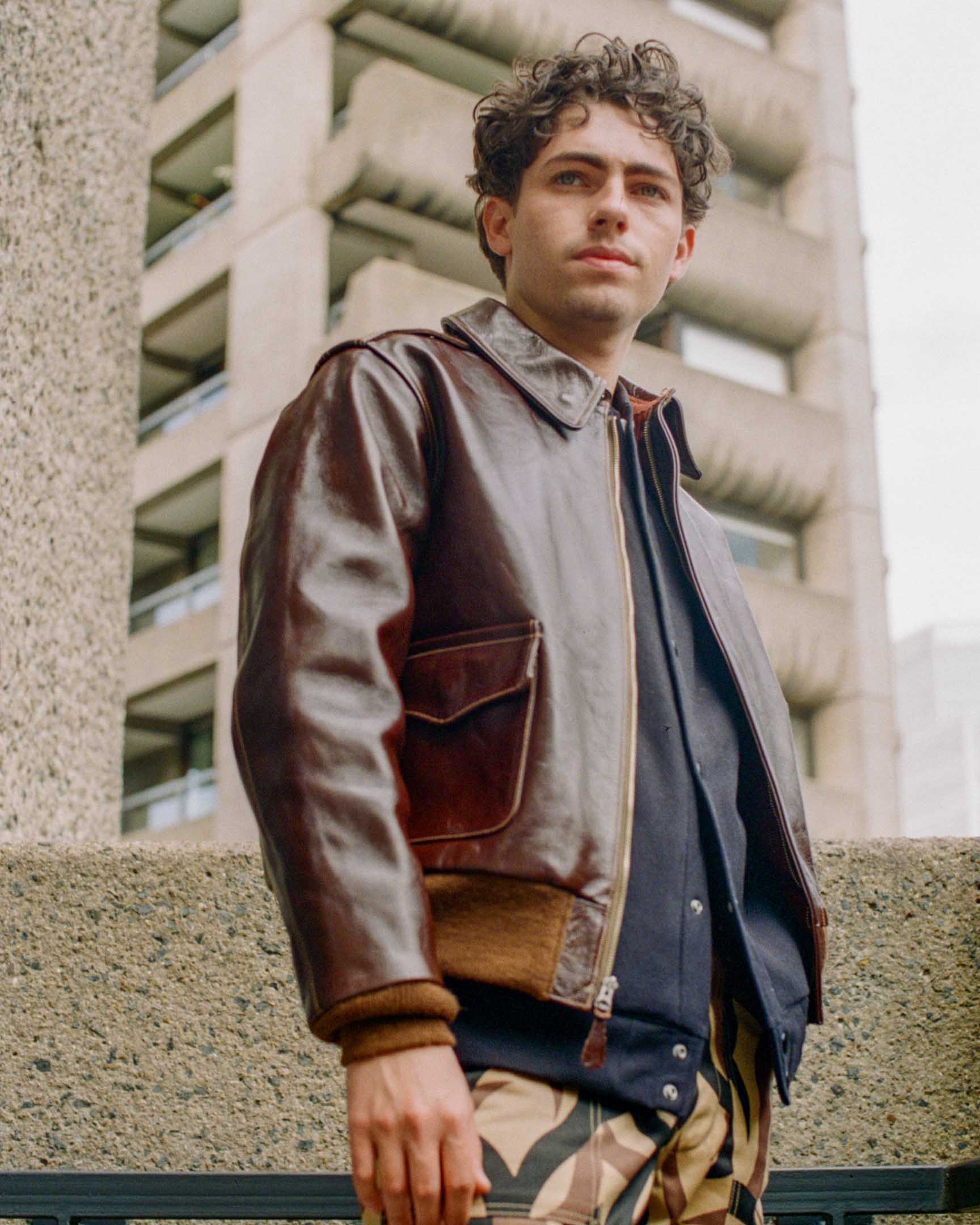 Buzz Rickson's Type A-2 Rough Wear 23380 No Stencil Leather Jacket Seal Brown