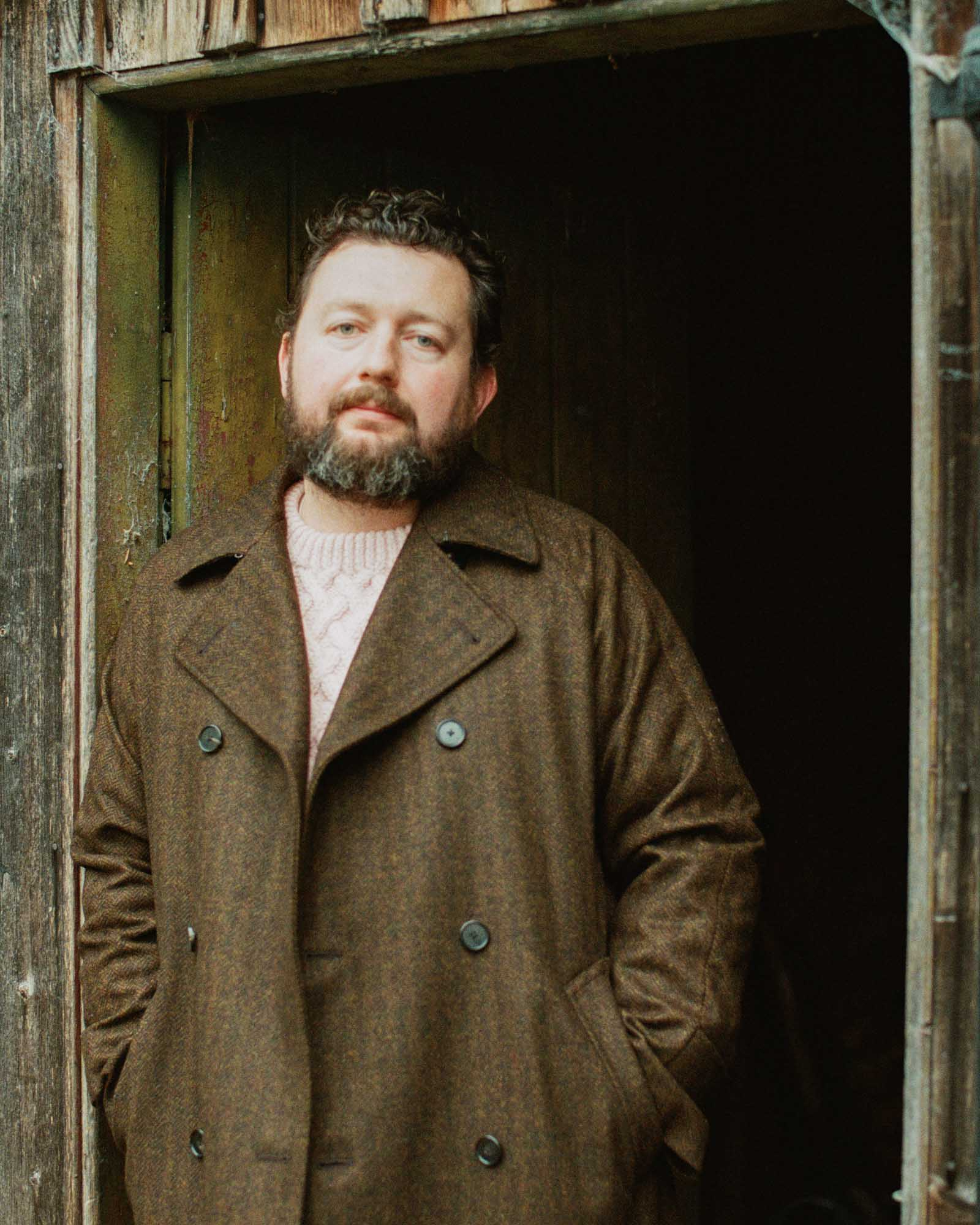 Coherence FouFou II Coat Tweed Jersey Chevron Brown