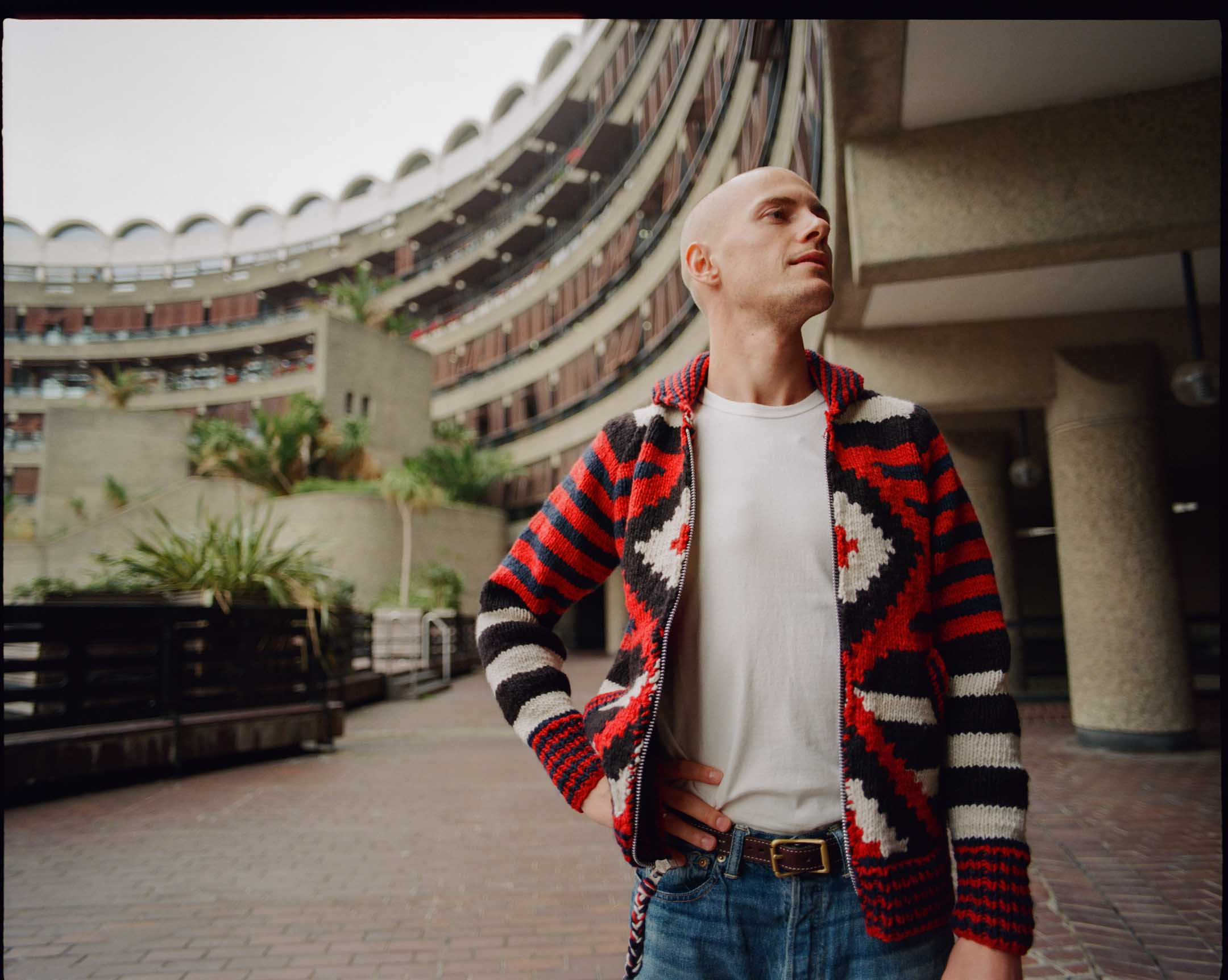 Chamula Navajo Diamond Zipper Cardigan Red