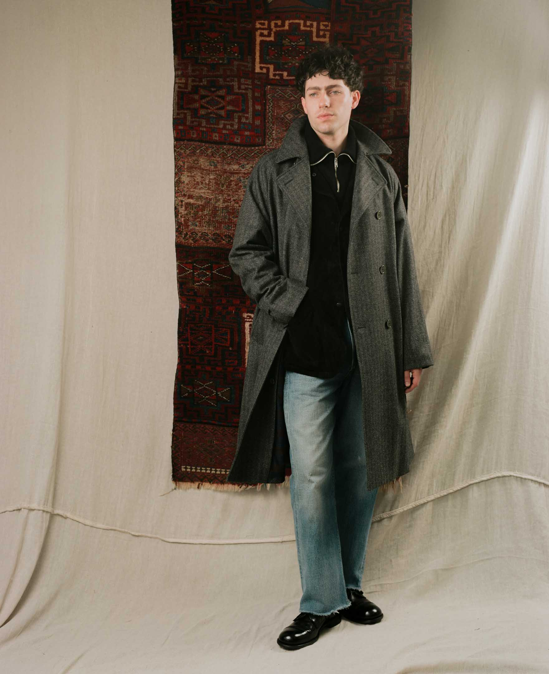 Coherence FouFou II Chevron Tweed Jersey Grey