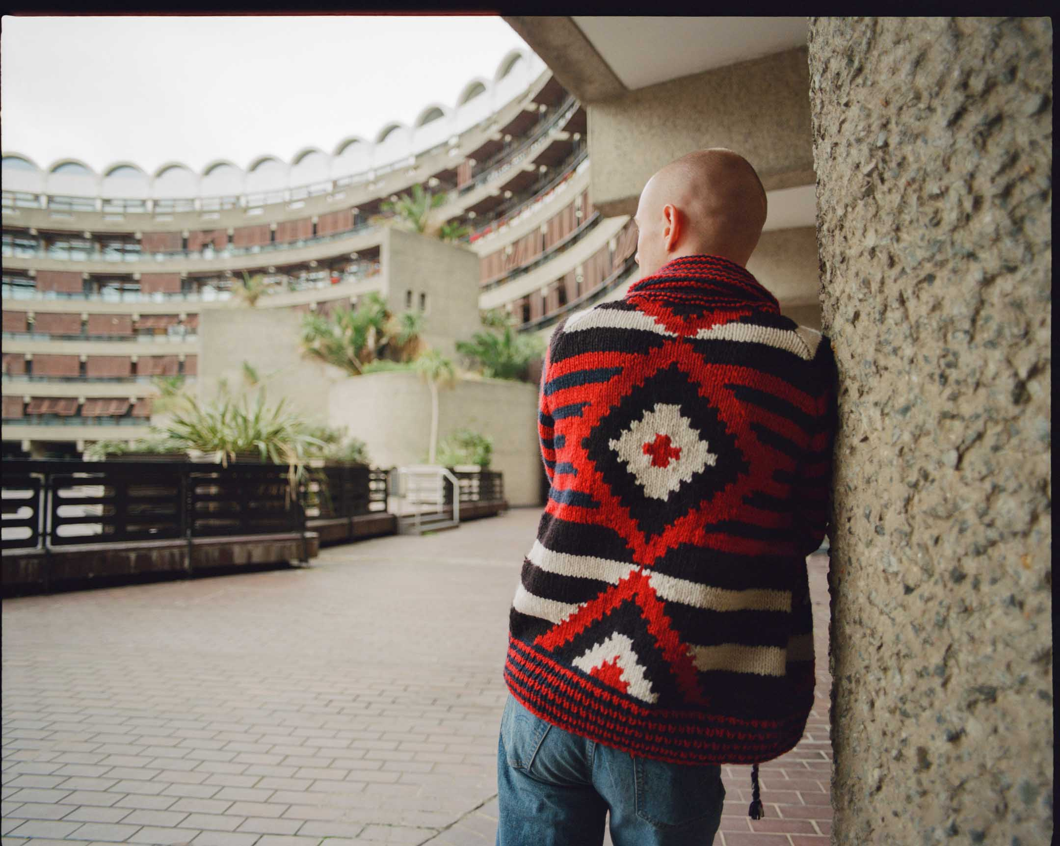 Chamula Navajo Diamond Zipper Cardigan Red