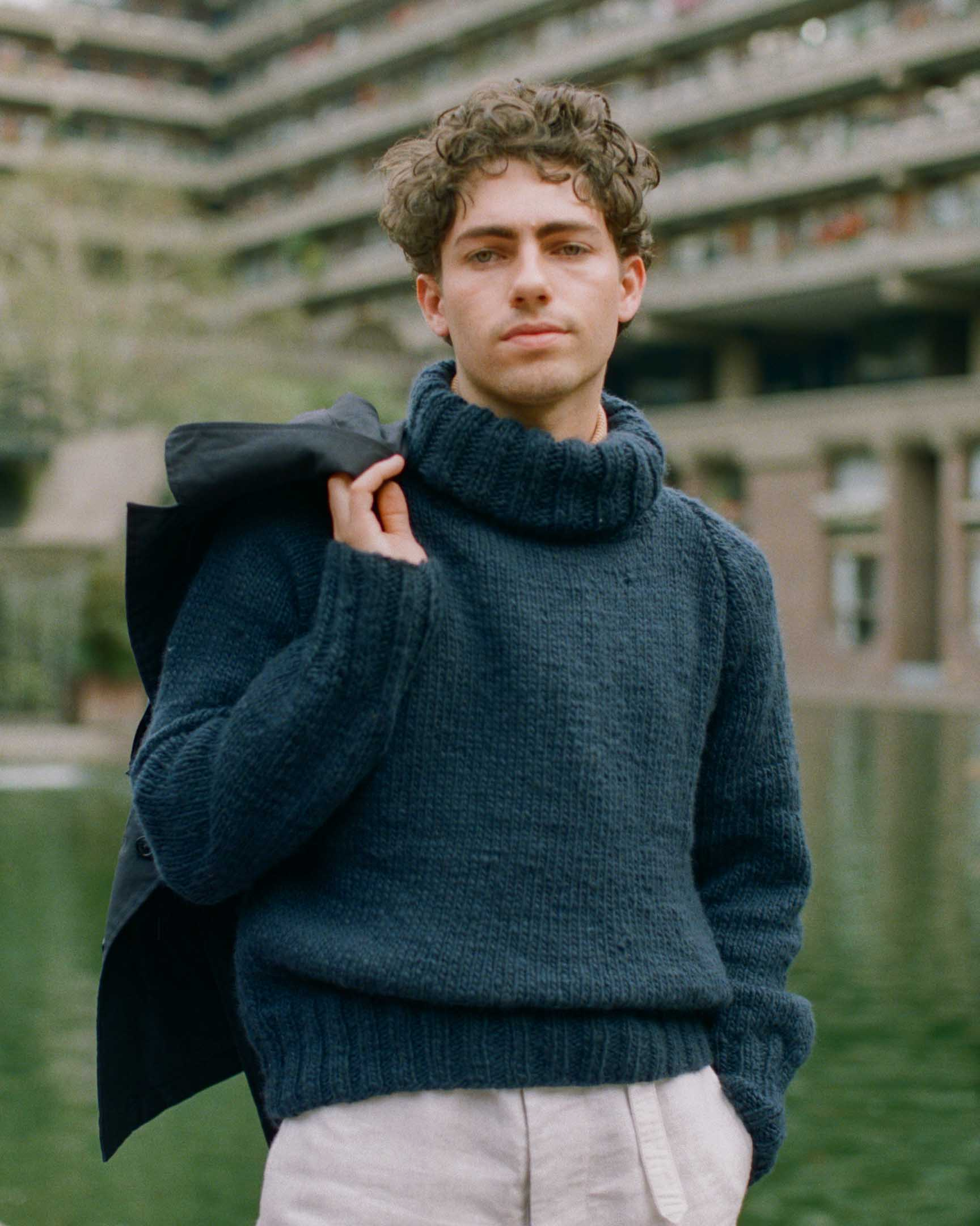 Chamula Turtleneck Pullover Navy