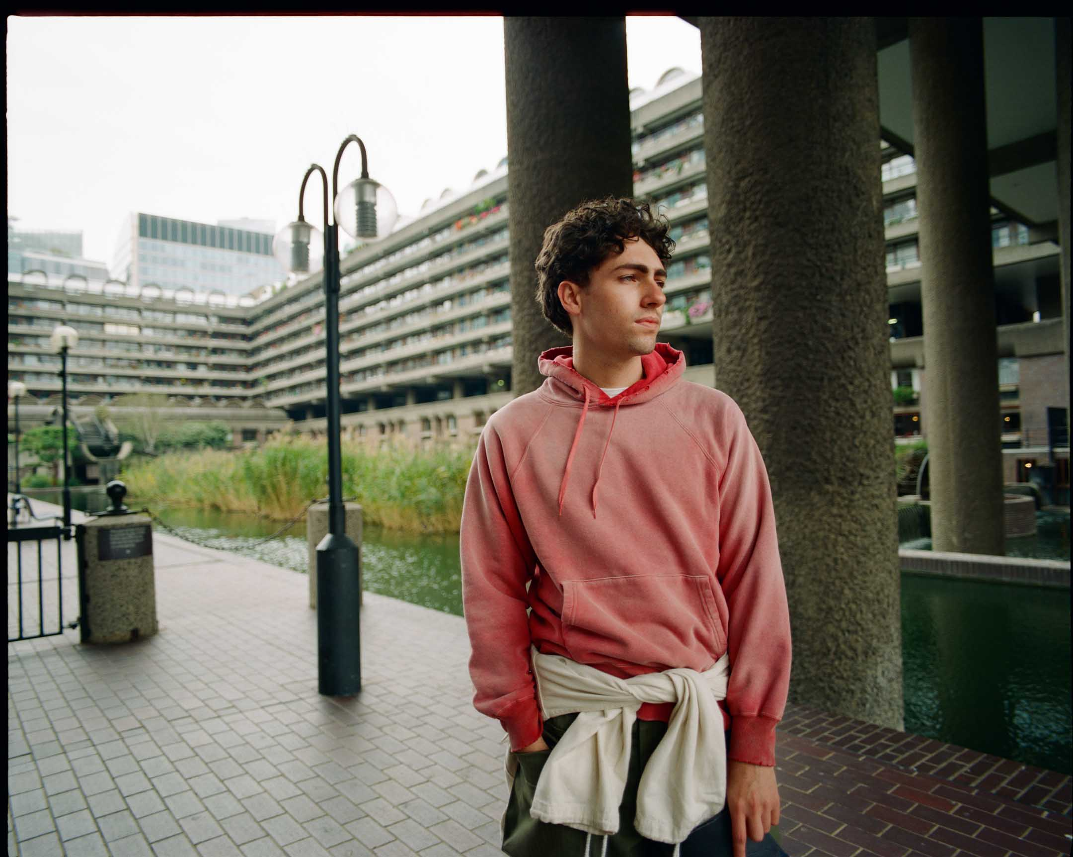 The Real McCoy's 9 oz Loopwheel Raglan Hooded Sweatshirt Faded Red