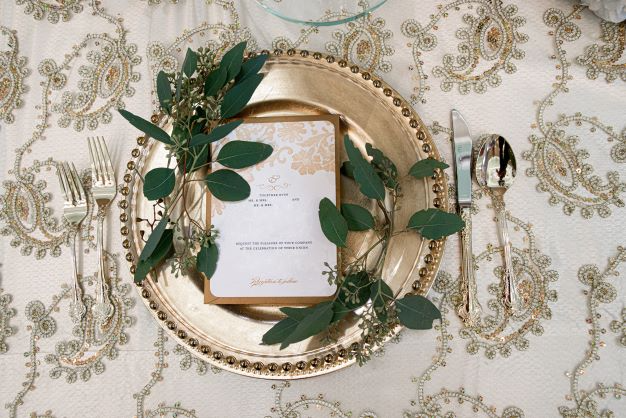 Gold charger plate