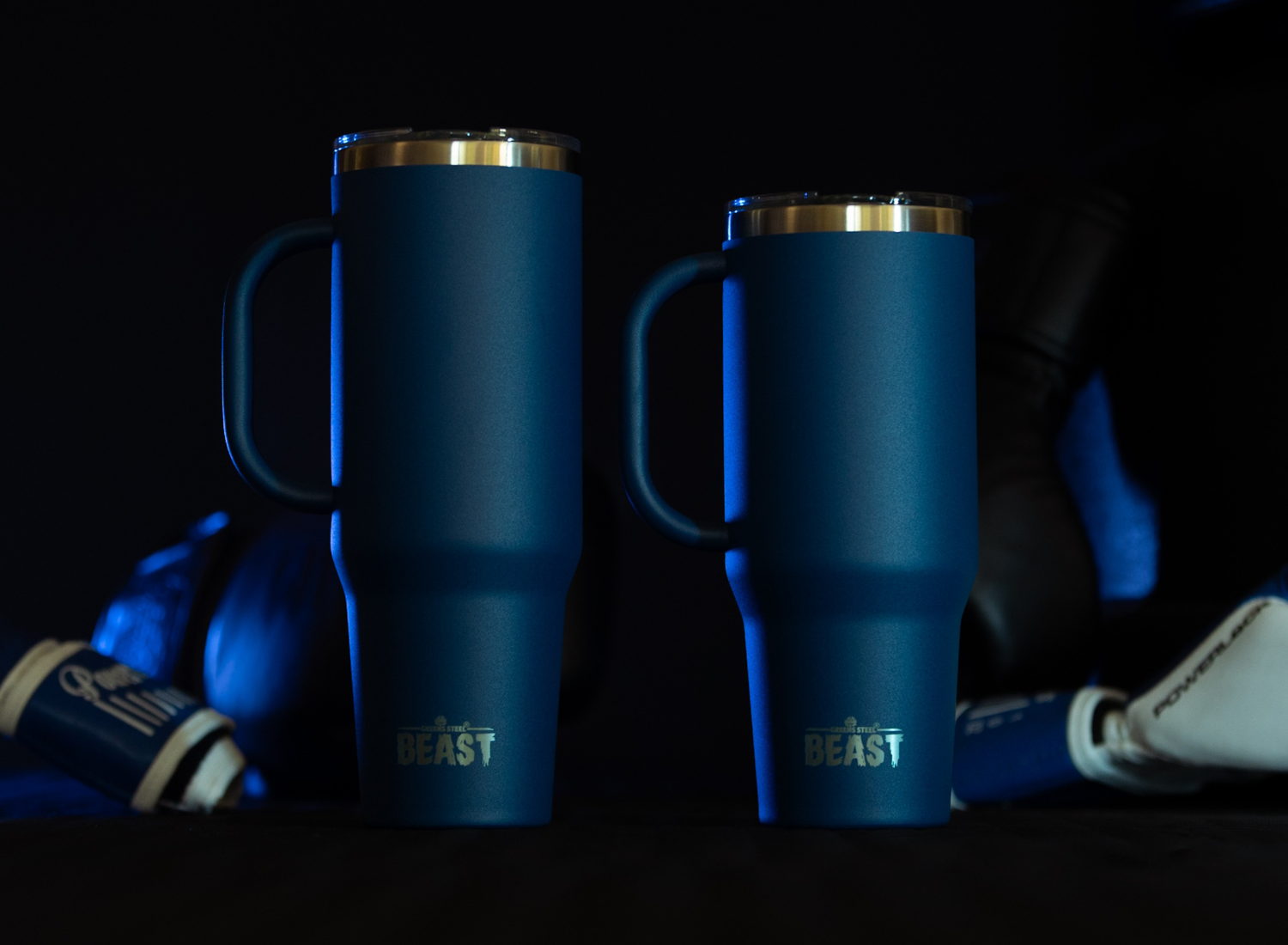 navy blue tumblers with handle