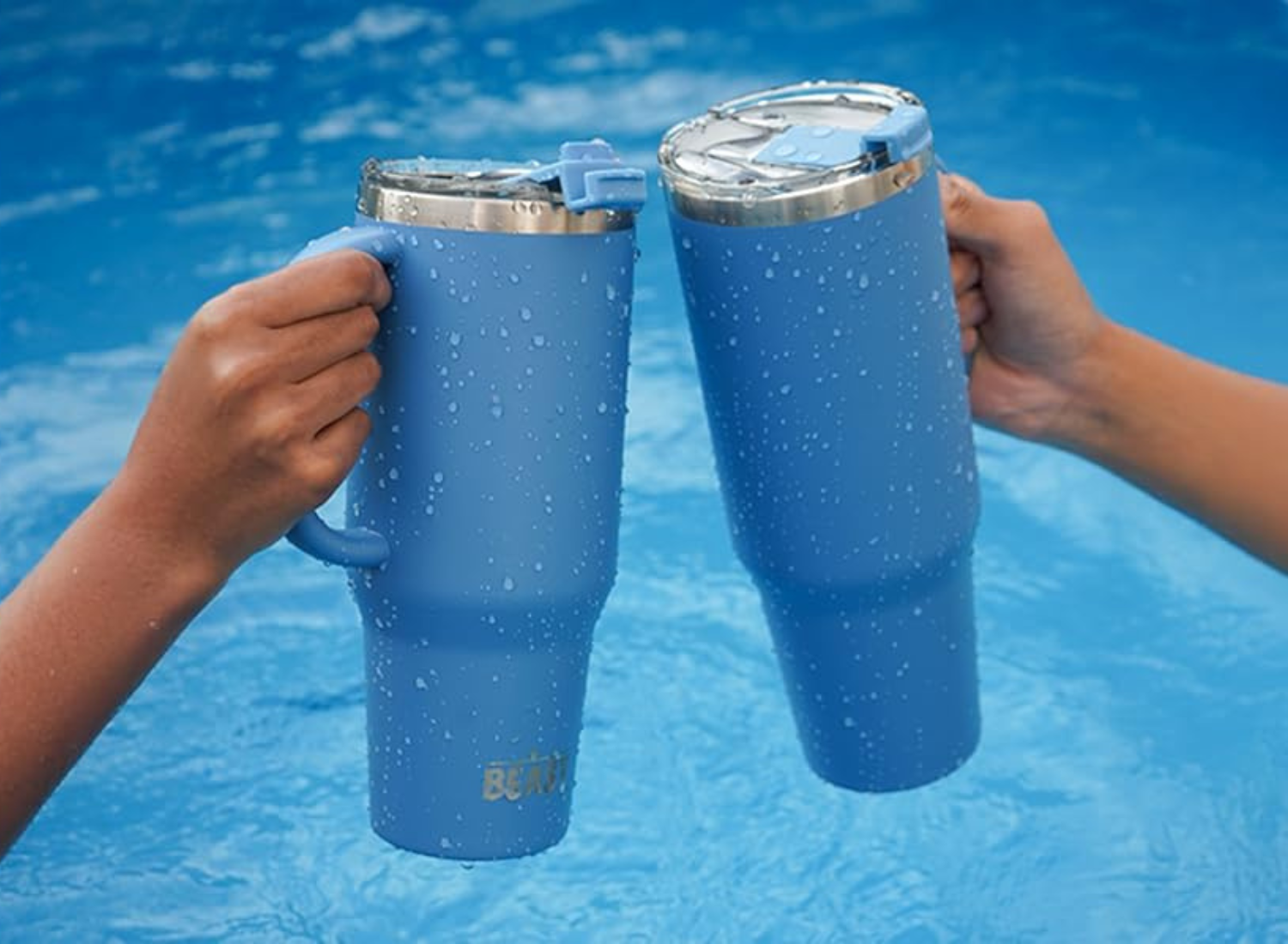 sky blue tumblers with handle