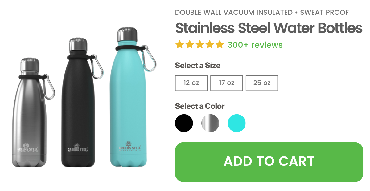 Greens Steel Stainless Steel Water Bottles
