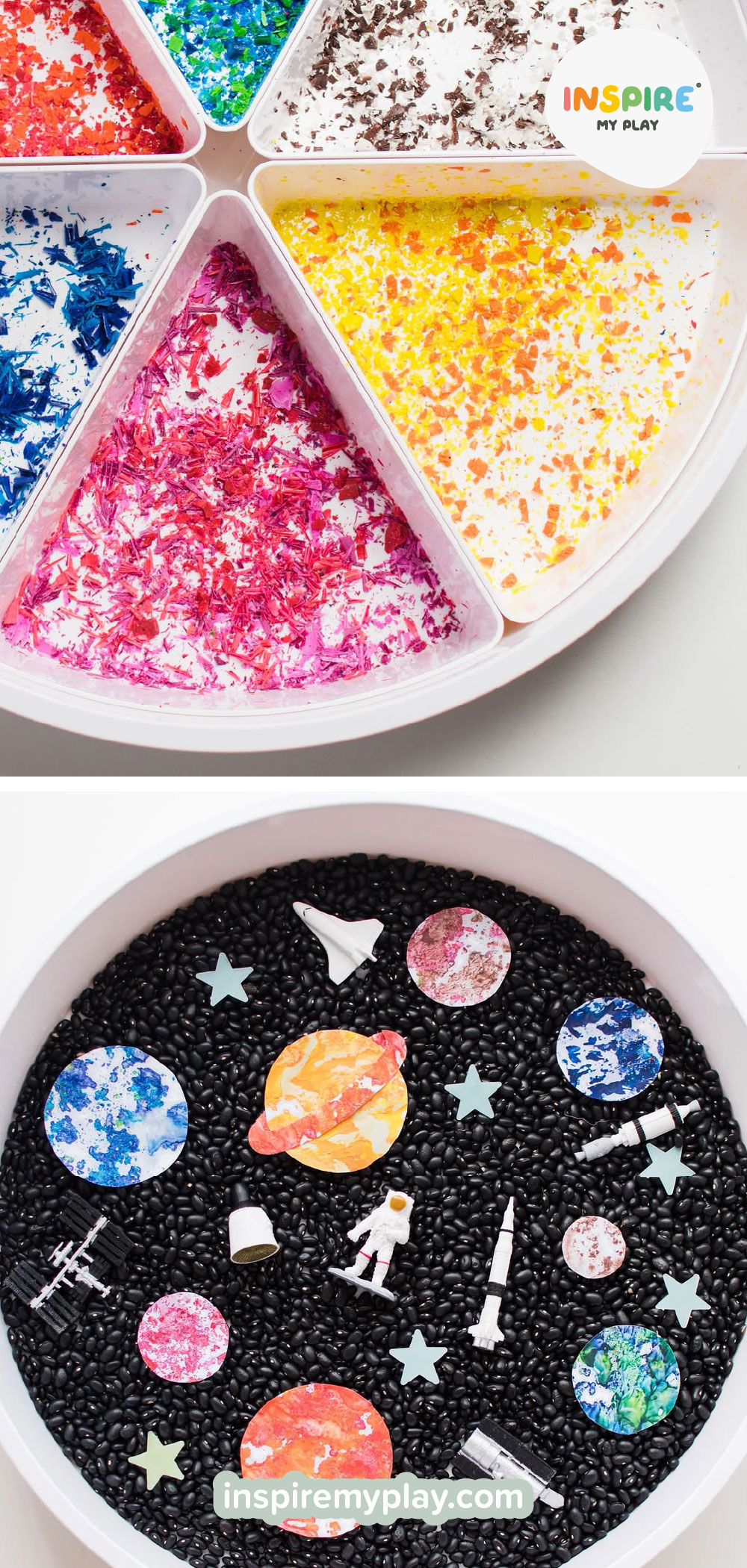 Space themed sensory play activities for kids