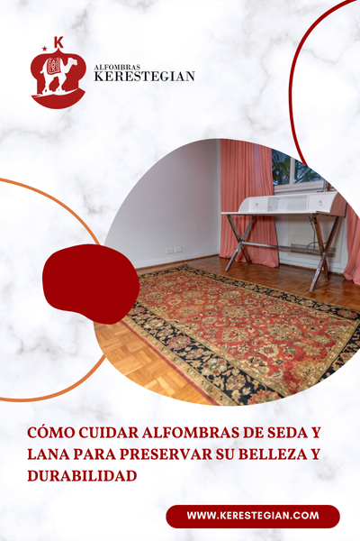 Alfombra de seda y lana cuidada para mantener su belleza